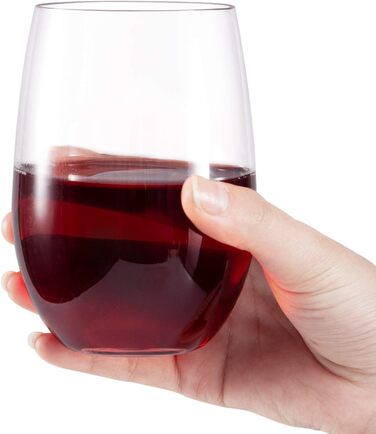 Склянки для гарячої води склянки для пиття склянки для соку 470 мл Tritan-BPA-Free безстеблові пластикові келихи для вина набір з