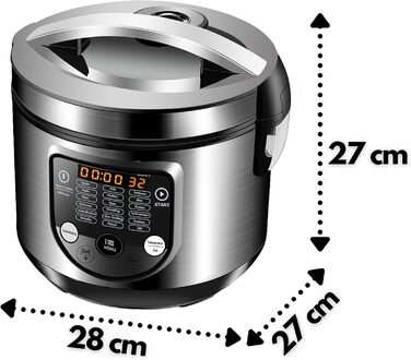 Мультиварка 18в1 Повільна плита 900 Вт 5 літрів Рисоварка Відпарювач Підігрівач їжі Сотейник Йогуртниця Мультипіч Скороварка Гаряча плита Плита