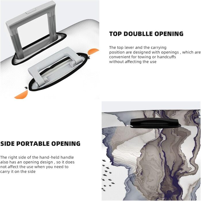 Чохол для валізи Сірі пагорби, птахи - захисний, з малюнком, великий розмір (80 см), білий