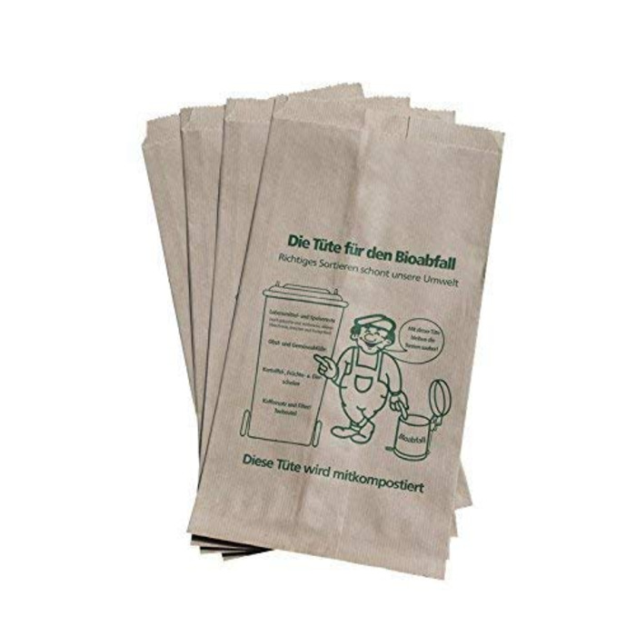 Коричневих паперових компостованих пакетів для сміття, 9,5 л, компостовані пакети для сміття, пакети для сміття, пакети для органічних відходів, 20 16 x 36 см, 100