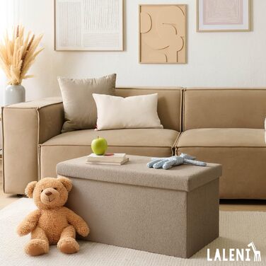 Велика лавка для зберігання Laleni - Лавка-скриня для зберігання 76x38 см - Сидіння для зберігання - Зручний стілець для зберігання - Коробки для зберігання в дитячій кімнаті - Лавка для зберігання - Коробка для зберігання кольору тауп 76 x 38 x 38 см