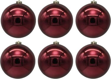 Пластикові різдвяні кульки 6 шт бордові Annastore