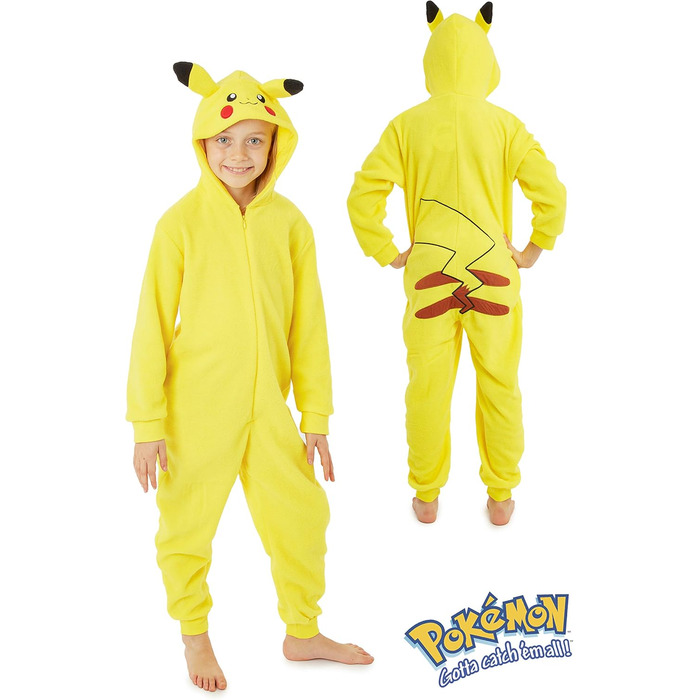 Дитячий флісовий комбінезон з покемонами та Пікачу, жовтий, для хлопчиків 11-12 років