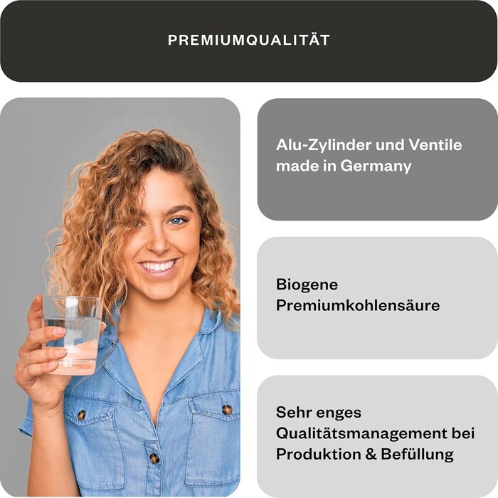 Водопровідна чорна 3 x CO2 циліндр I підходить для виробників газованої води Aarke, Grohe Blue і Brita I для заповнення до 60 л