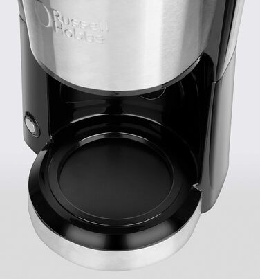 Кавоварка Russell Hobbs Mini душова лійка для оптимальної екстракції та аромату Компактна (макс. 5 чашок, скляний глечик 0,6 л, з постійним фільтром, нагрівальна плита) компактна кавоварка з фільтром мала 24210-56 Міні-кавоварка одинарна