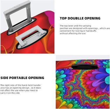 Чохол для валізи Райдужний тай-дай - червоний принт, еластичний захист від подряпин та пилу, чорний, розмір 85