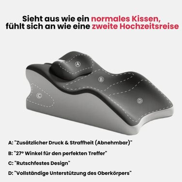 Подушка Liborah, покращена багатофункціональна подушка для 27 з пандусом, кілька положень забезпечують підтримку та розслаблення спини (сіра)