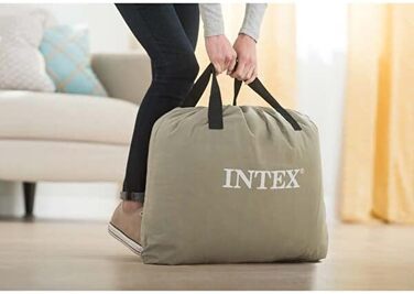 Надувний матрац одномісний Intex Adult Queen Pillow Rest з Fiber-Tech Bip 152 x 203 x 42 см, верх чорний/низ синій