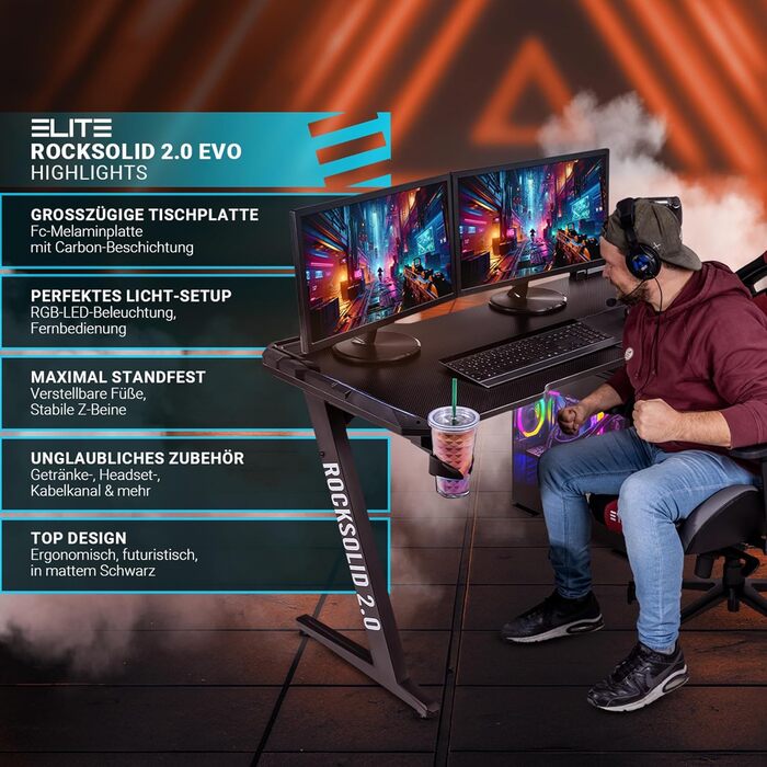 Ігровий стіл ELITE EVO з RGB-підсвічуванням та дистанційним керуванням