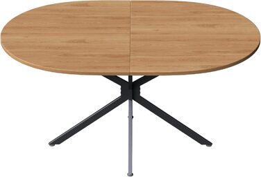 Овальний обідній стіл Merax 120x80x75,5 см, металеві ніжки, міцний стіл для 4-6 осіб, сучасний простий дизайн, колір дерева 120x80x75,5 см