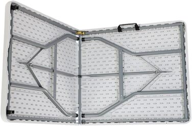 Стіл для кейтерингу THINIA HOME, складаний, прямокутний, портативний, білий, 150 см, багатофункціональний стіл для кемпінгу та заходів у приміщенні або на відкритому повітрі, ніжки зі смоли та сталі для 2-4 осіб