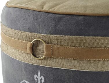 Круглий пуф/табурет Kobolo - Chateau - з полотна - з аплікаціями