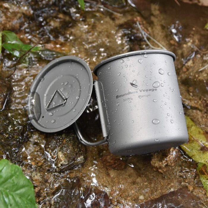 Мл Титанова кружка Кемпінгова кружка Відкритий чай Кава Дорожня кружка з кришкою та відкидною ручкою Легка кружка для води Чашка д