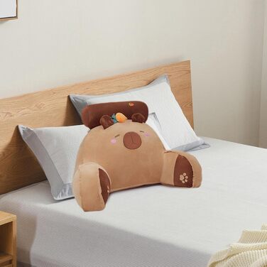 Подушка для ліжка Capybara з підлокітниками, ергономічна подушка для спини ліжка, з підлокітниками, подушка для підтримки спини, мила прикраса кімнати для ігрових крісел