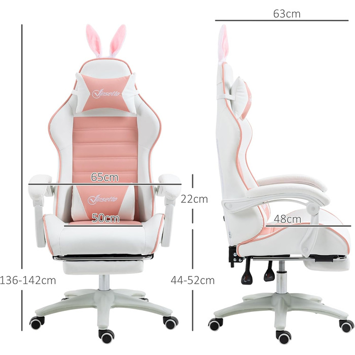 Ігрове крісло Tidyard, ергономічне, регульована поперекова опора, підголівник, підставка для ніг, кут нахилу до 135, 120 кг, для домашнього офісу