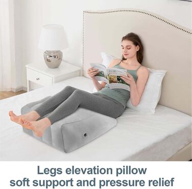 Подушка для підняття ніг, надувна клиноподібна подушка для ніг, зручна подушка для ніг для сну, подушка для підтримки ніг для покращення кровообігу та зменшення набряків