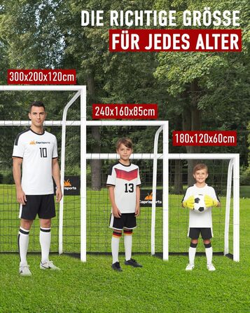 Футбольні ворота для дітей та дорослих Надзвичайно стабільні, стійкі до іржі футбольні ворота для саду Включає ґрунтові анкери Міцні футбольні ворота для вулиці Футбольні ворота для дитячих садів Ворота 3 розмірів 240x160 см
