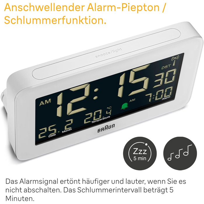 Цифровий будильник Braun Clock BC10W-DCF