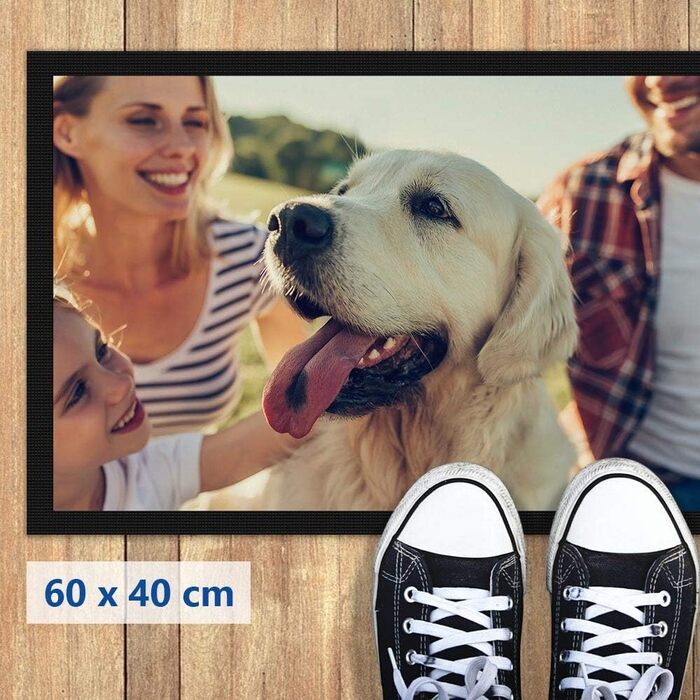 Килимок для дверей Print Royal - Персоналізуйте свій килимок за допомогою власного фото - Різні розміри від 60 см до 120 см - Нековзний, 60 x 40 см з гумовою каймою