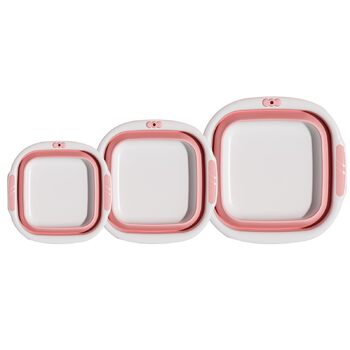 Складаний умивальник - Миска Портативна ванна для миття обличчя, одягу, ніг, замочування, кемпінгу, прання, рожева