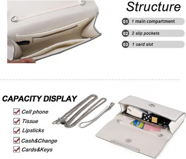 Клатчі AFKOMST для жінок, маленькі сумки через плече та літні солом&39яні пляжні сумки з ланцюжком через плече, білий ПУ