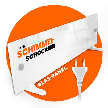 Протипліснявий обігрівач для скляних панелей Toni&39s Mold Shock для боротьби з пліснявою Настінний обігрівач висушує холодні, вологі стіни та усуває причину появи плісняви Інноваційний дизайн скла, 1 обігрівач