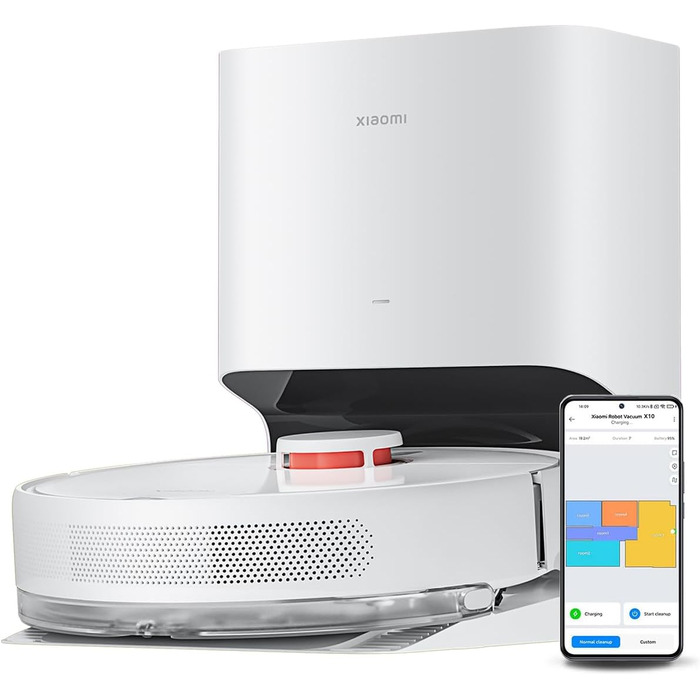 Робот-пилосос з автоматичною станцією всмоктування та функцією протирання, 4000 Па, час роботи до 180 хв, 2,5 л мішки для пилу, ро