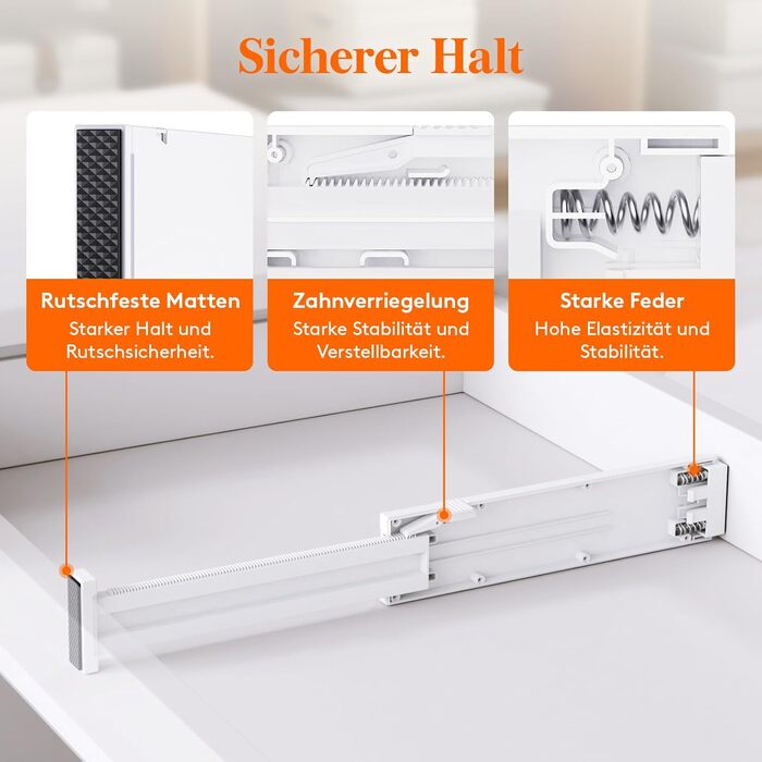 Набір із 8 регульованих роздільників для шухляд Lifewit, органайзери-роздільники для внутрішньої довжини 2840 см та висоти &gt6 см, для спальні, кухні, столових приборів, шаф, письмового столу, системи організації шухляд, білого кольору, 8 висоти 6 та дов