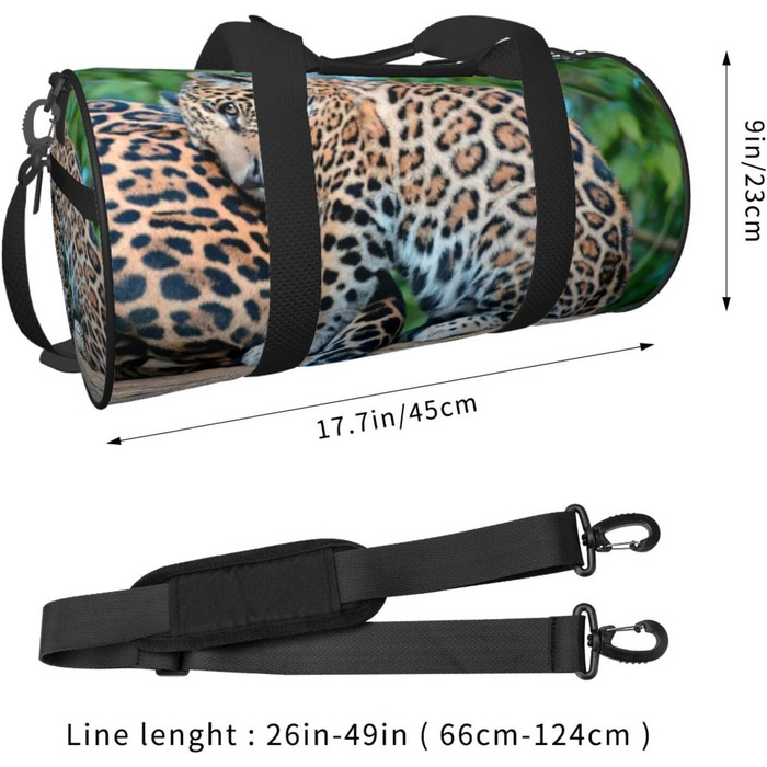 Спортивна сумка, дорожня сумка, африканський леопардовий принт, сумка для подорожей на ніч, чорна, універсальний розмір