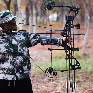 Набір складеного лука CENWTY для дорослих – регульований 0–70 lb, довжина натягу 18–30 дюймів, мисливський лук з повним комплектом аксесуарів