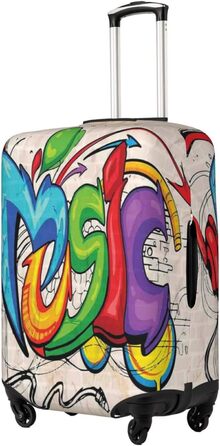 Чохол для валізи Музичний графіті, еластичний захист від подряпин, розмір 95