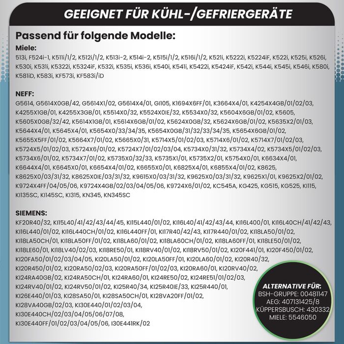 Петлі холодильника McFilter I 2 шт., сумісні з Bosch, Siemens, Miele, AEG, Neff (00481147, 481147, 407131425/8, 5546050, 00481145, 00499570, 00499569) - плоскі петлі для дверцят холодильника