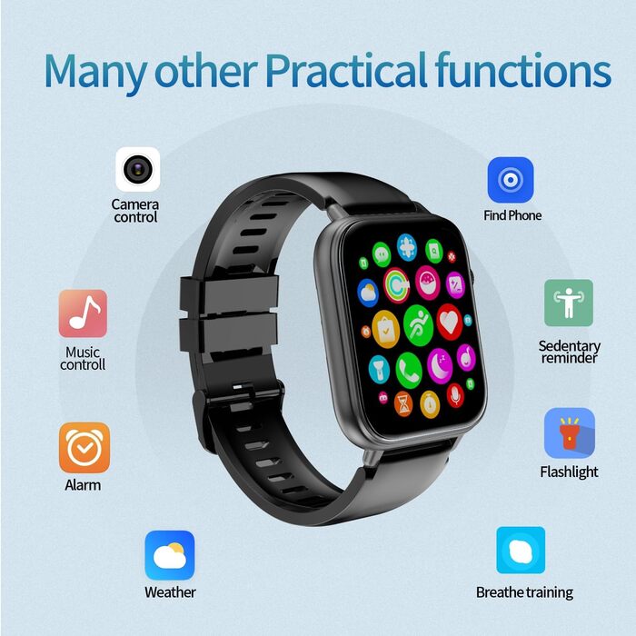 Розумний годинник для чоловіків та жінок, 1,85-дюймовий HD сенсорний смарт-годинник із функцією телефону, понад 100 спортивних режимів, спортивний годинник із крокоміром/монітором сну/монітором серцевого ритму, водонепроникний фітнес-годинник IP68 для iOS