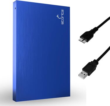 Зовнішній портативний жорсткий диск Storite на 250 ГБ з USB 3.0, зовнішнє сховище для резервного копіювання, швидка передача даних, підходить для ПК, Mac, Xbox One, Windows, ігор, ноутбуків і настільних комп'ютерів (синій) 250 ГБ Синій