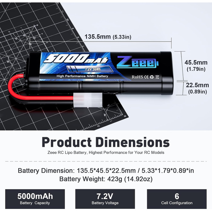 Акумулятор 7,2V 5000mAh RC Автомобіль RC Вантажівка HPI Losi Kyosho Хобі для RC Автомобілі Літак Вертоліт Човен (2 Пакети)