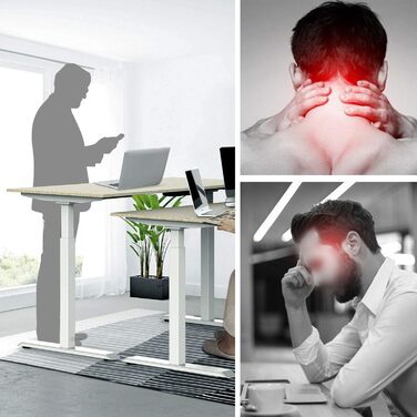 Каркас столу Mcombo з електричним регулюванням висоти, столи для роботи сидячи та стоячи, з 2 двигунами, 2-ступінчаста телескопічна конструкція, керування пам&39яттю (білий), для будь-якого стандартного офісного столу