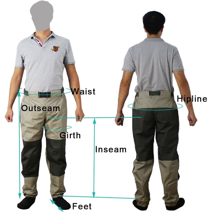 Дихаючий одяг для риболовлі, чоботи для ходьби, рибальські штани, вейдерси, міцні всепогодні штани для ходьби, чоловічі штани з трикотажним матеріалом KB003 L Оливковий Зелений