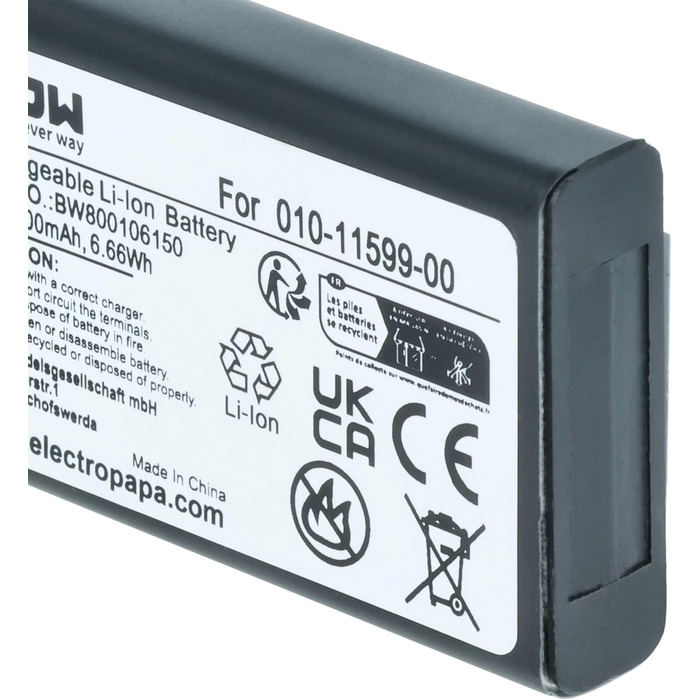 Акумулятор VHBW, сумісний з портативними навігаторами Garmin Alpha 100, GPS-навігаторами Monterra (1800 мАг, 3,7 В, літій-іонний)