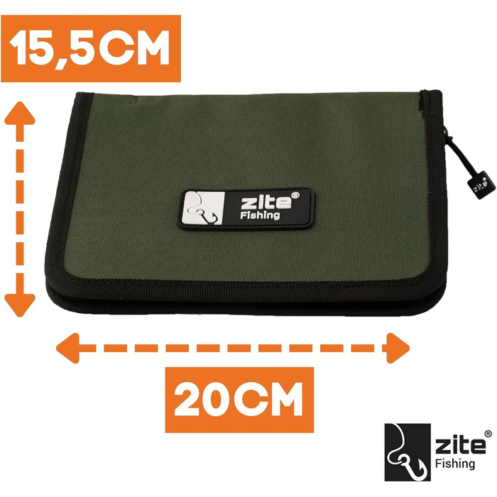 Сумка для ліцензії на риболовлю Zite Fishing - сумка для документів і обкладинка для паперів для риболовлі 15x20 см - футляр для ліцензії на риболовлю для карток риболовлі та риболовлі - футляр з 2 відділеннями тримач для ручок
