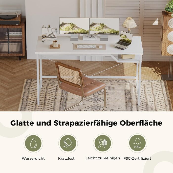 Комп&39ютерний стіл Mericonia 120 см, ігровий стіл для невеликих приміщень, сучасний стіл у мінімалістичному стилі для домашнього офісу, столи для студентів, білий 120x60 базовий білий