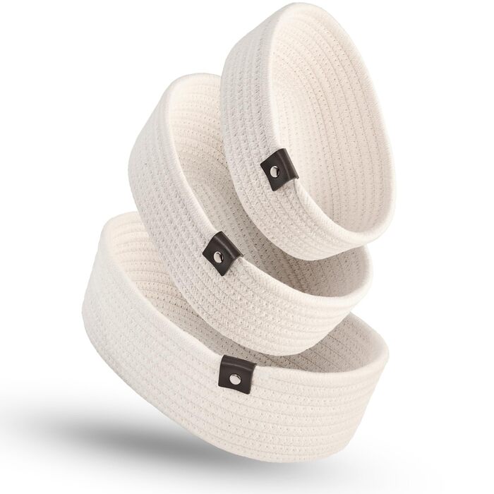 Овальні кошики для зберігання речей для полиць, шаф, спалень, ванних кімнат, органайзерів, комодів, дитячих кімнат, декору, декоративний кошик, набір з 3 шт.