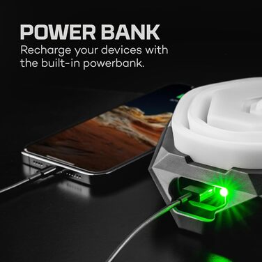 Акумуляторний кемпінговий ліхтар та портативний зарядний пристрій - Потужний складаний ліхтар на 1000 люменів - Аксесуар для кемпінгу, 1000 -