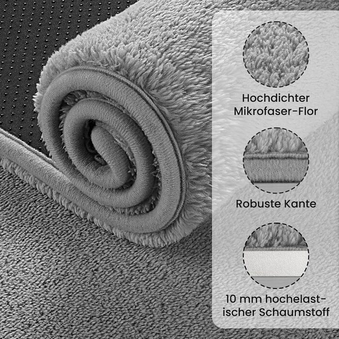 Килимок для ванної Sour Lemon, нековзний, 50x120 см, сірий килимок для ванної з мікрофібри, килимок для ванної, що миється, м&39який та пухнастий килимок для ванної, абсорбуючий килимок для душу, ванни, туалету, сірий, 50 x 120 см