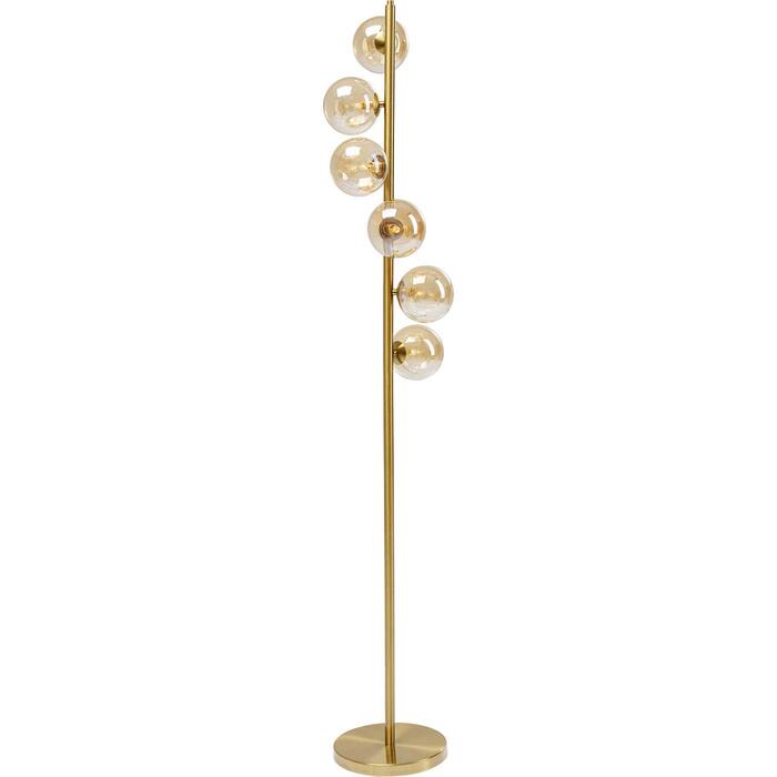 Підлоговий світильник Kare Design Scala Balls, золото, 160x28x28 см, торшер для читання, сталевий каркас, скляні плафони, лампи не входять, для вітальні