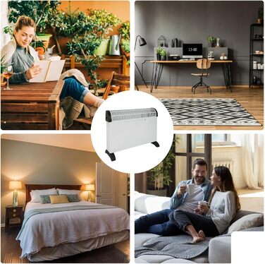 Конвекторний обігрівач Perel 2000 Вт, електричний конвектор, вентилятор-обігрівач з 3 режимами нагріву, турбовентилятор, термостат, IP20, захист від перегріву, портативний для приміщень об&39ємом до 60 м 2000 Вт / 60 м турбо білий