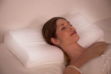 Подушка для шиї BCS Home&Sleep, ортопедична подушка, регульована по висоті 50x30 см, від болю та напруги в шиї, чохол з тенселу, який можна прати та дихає