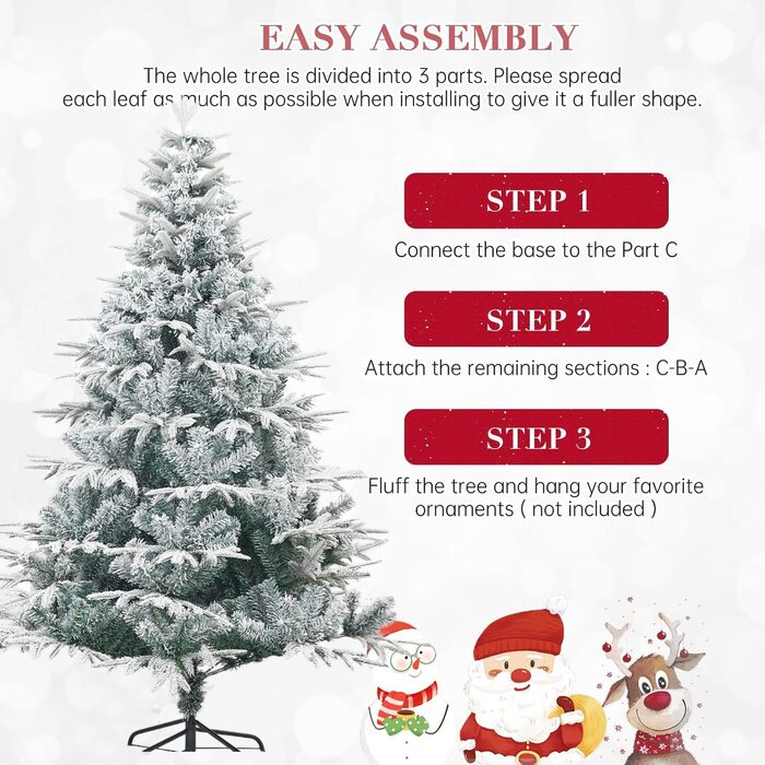 Штучна ялинка з ефектом сніжка 210 см Cityjoy