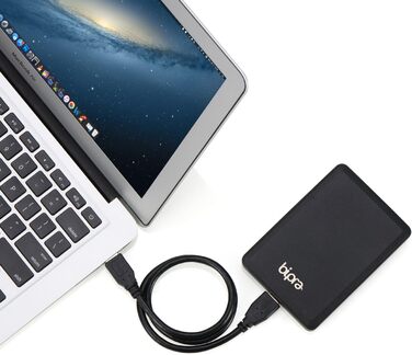 Ультратонкий зовнішній жорсткий диск з USB 3.0, NTFS, чорний, від Bipra 1000GB 1TB