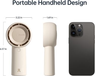 Портативний міні-вентилятор JISULIFE Turbo Handheld Fan Battery 16 годин тривалої роботи 4000mAh Портативний міні-вентилятор USB, перезаряджається з 5 швидкостями для подорожей/на вулиці/дому/офісу - коричневий