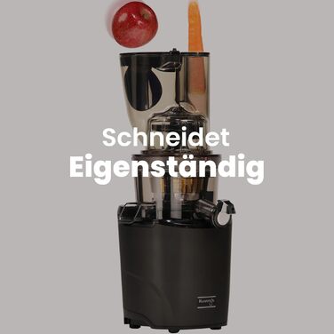 Соковижималка Kuvings REVO830 Slow Juicer - електрична соковижималка з потужним двигуном для цілих фруктів і овочів, потужність 240 Вт (чорний матовий)